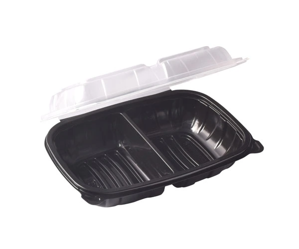 Lesui 3 Compartments PP Microwaveable Lunch Food Take Out Restaurant To Go Container With Hinged Lid