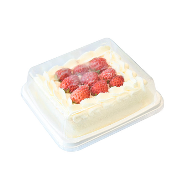 Wholesale Square Pet Rectangle Bakery White Cake Box with Clear Lid