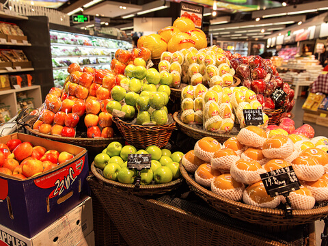 Biodegradable Food Packaging Used in Supermarket
