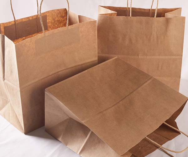 custom delivery take out packaging carry brown kraft takeaway food paper bag