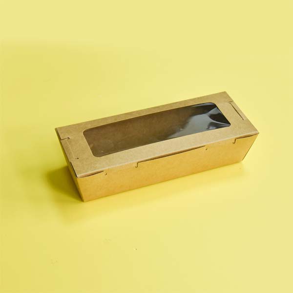 Wholesale Food Grade Takeaway Disposable Kraft Paper Cookie Box