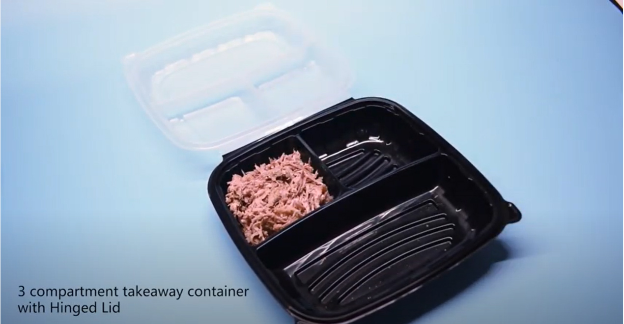 3 Compartment Biodegradable Food Container