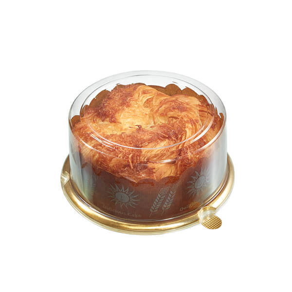 PET Plastic Goden Cake Container with Clear Dome Lid for 4 inch Round Cake