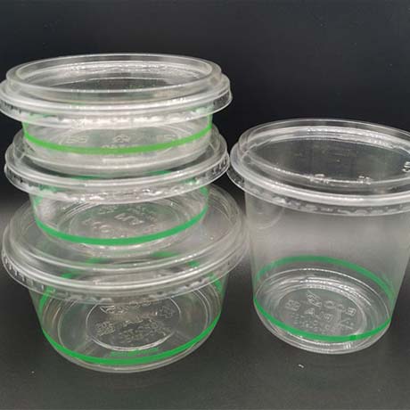 600ml Custom Printed Biodegradable Disposable PLA Takeaway Box With Transparent PLA Lid
