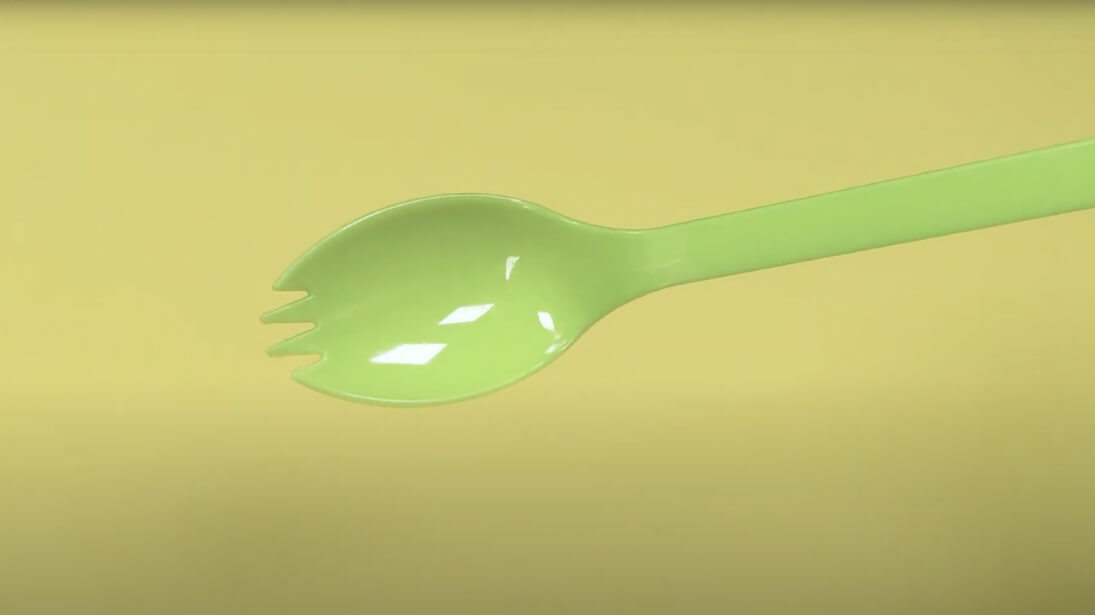 Video Display about Plastic Cutlery