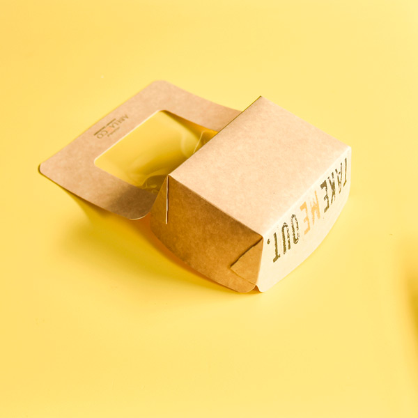 Wholesale Food Grade Takeaway Disposable Kraft Paper Boxes with Clear Window