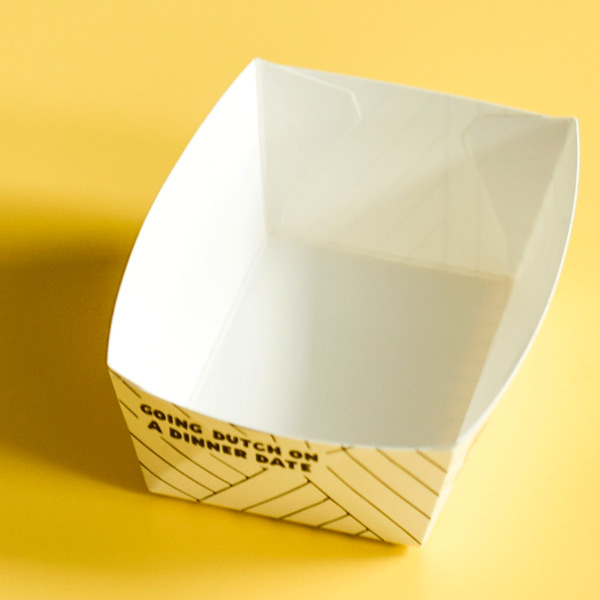 Biodegradable White Recyclable Boxes Take out Hot Fast Food Fried Trays