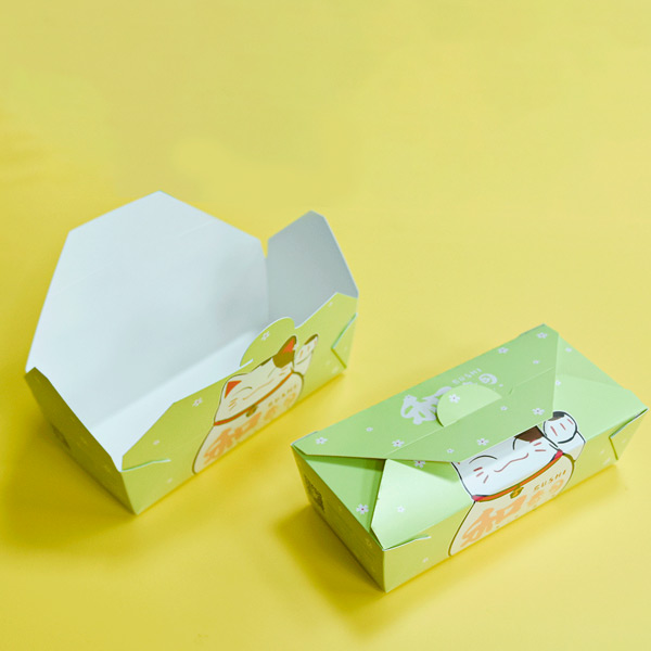 Rectangular Green Custom Logo Fast Food Take out Container Sandwich Paper Boxes