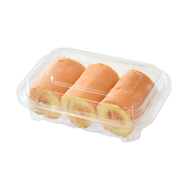 Swiss Roll Delicious Food Dessert Pastry Take out Packaging Box with Clear Lid