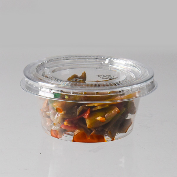 Disposable Pet Clear Portion Sauce Container Dessert Cups with Lids