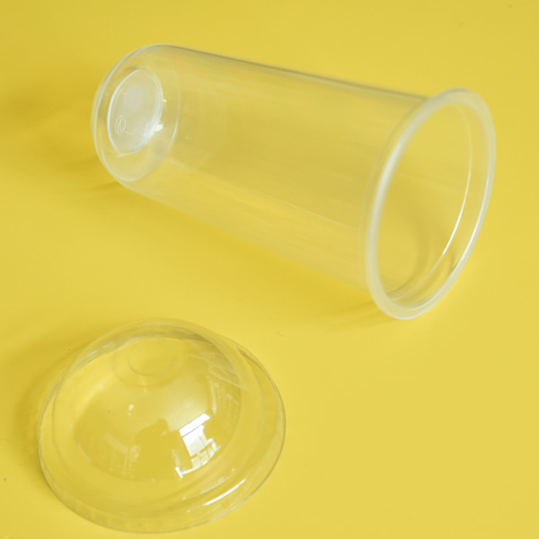 500ml Coffee Shope Plastic Disposable Cups PP Material Cups with Lid