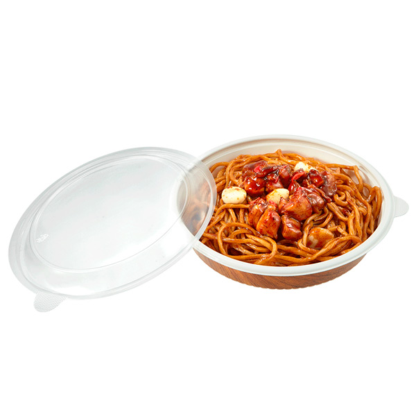 The Brown PP Base Lunch Food Plastic Container with the Clear Lid