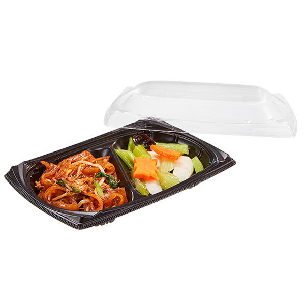 2 Compartments Meal Prep Lunch Food Plastic Disposable Container Box