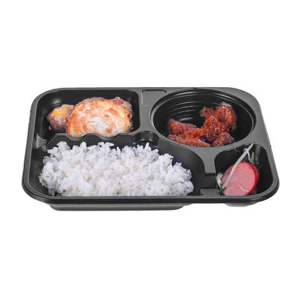 4 Compartment Microwave Plastic Takeaway PP Disposable Food Container Bento Lunch Box