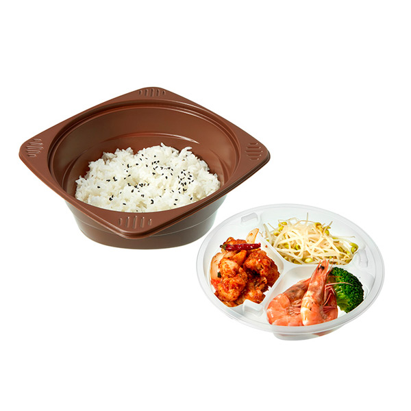 2 Layer 4 Compartment Lunch Food PP Plastic Container with Lid