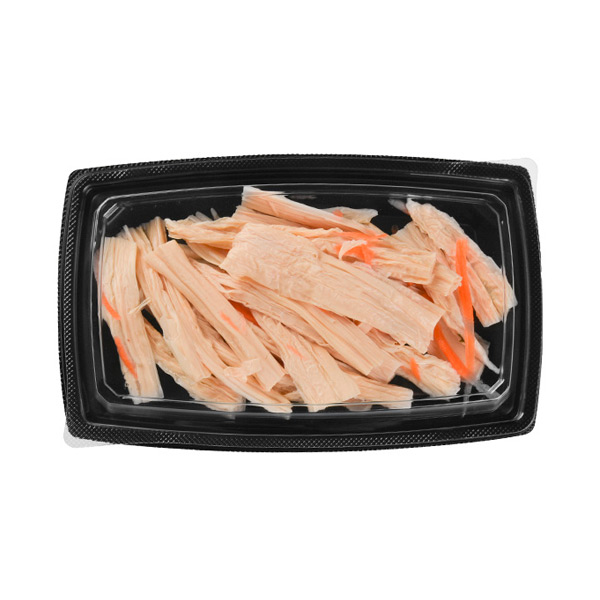 Rectangular Black Base Food Grade PP Plastic Disposable Lunch Food Container
