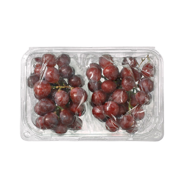 Custom Grape Clear Plastic Disposable Fruit Clamshell Box Packaging Container
