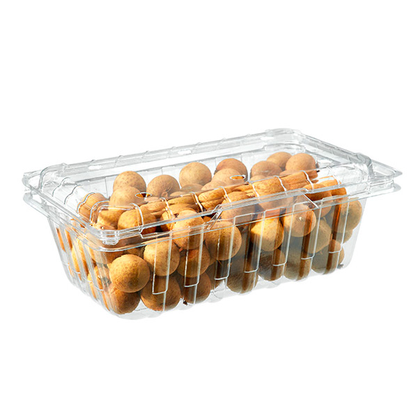 Wholesale Longans Clear Plastic Fruit Pear Clamshell Punnet Box Packaging Container