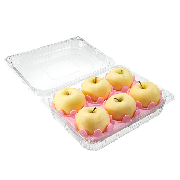 Indivede Transparent PET Disposable Plastic 6pcs Fruit Packaging Containers with Lid