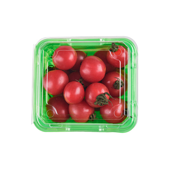 250g Green Eco-friendly Fruit Cherry Tomatoes Packaging Plastic Box with Clear Lid