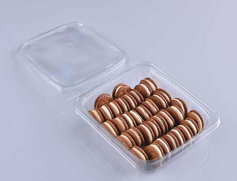 Wholesale Clear Square Packaging Plastic 16oz Snacks Box Tamper Evident Nut Box