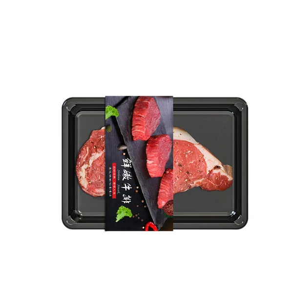 Black PET PP Plastic Frozen Meat Food Storage Tray Laminated PE Plastic Film