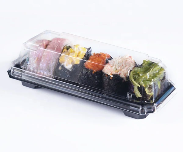 Transparent Disposable Plastic Sushi Packing Container Tray