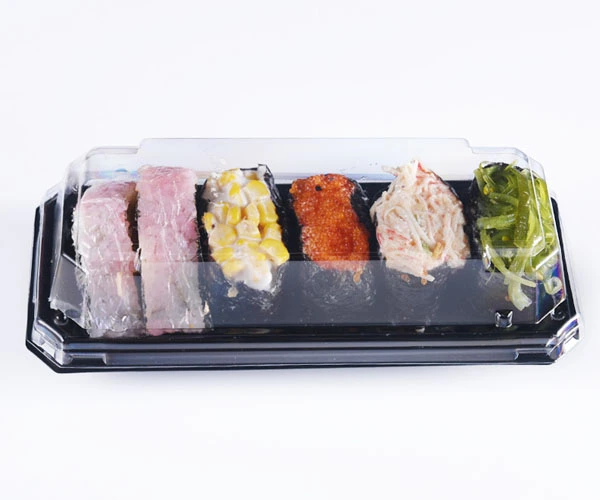 Transparent Disposable Plastic Sushi Packing Container Tray