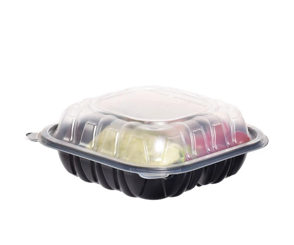 Lesui 1 Compartment Lunch Food Takeaway Container With Hinged Lid