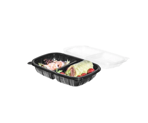 Lesui 2 Compartments Lunch Food Restaurant To Go Container With Hinged Lid