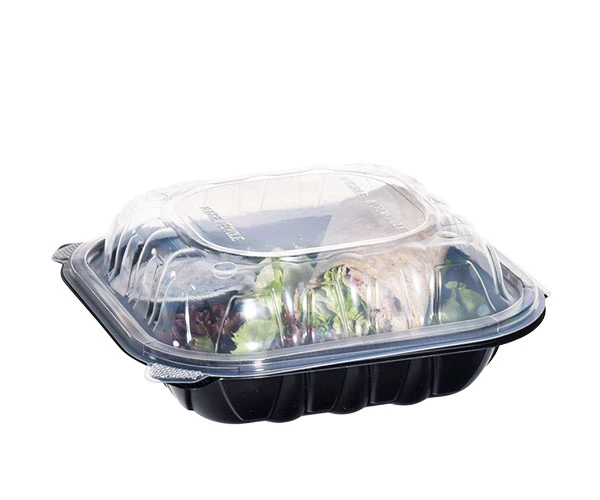 Lesui 3 Compartments PP Microwaveable Lunch Food Take Out Restaurant To Go Container With Hinged Lid