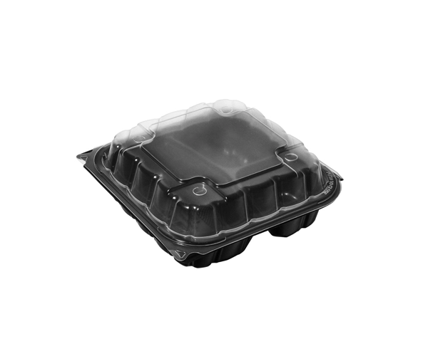 Lesui 1150ml 3 compartments lunch food restaurant to go container with hinged lid
