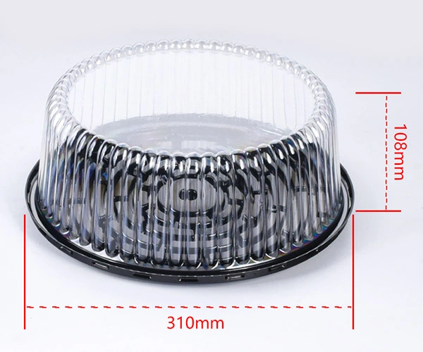 Lesui new box disposable black base clear dome cover 12 inches cake container carrying packaging-07.