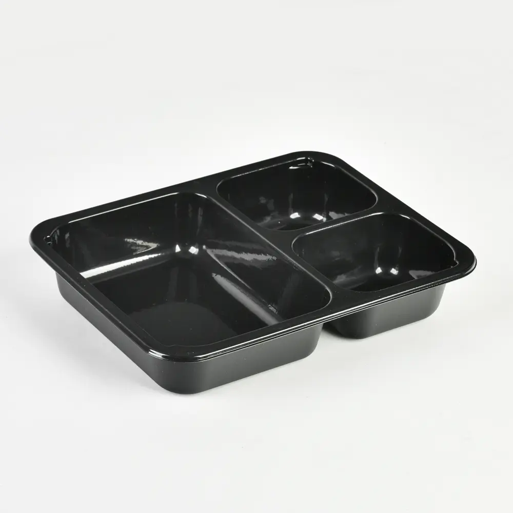 CPET Tray Manufacturer 25oz Dual Ovenable Three Compartments CPET Meal Prep Containers