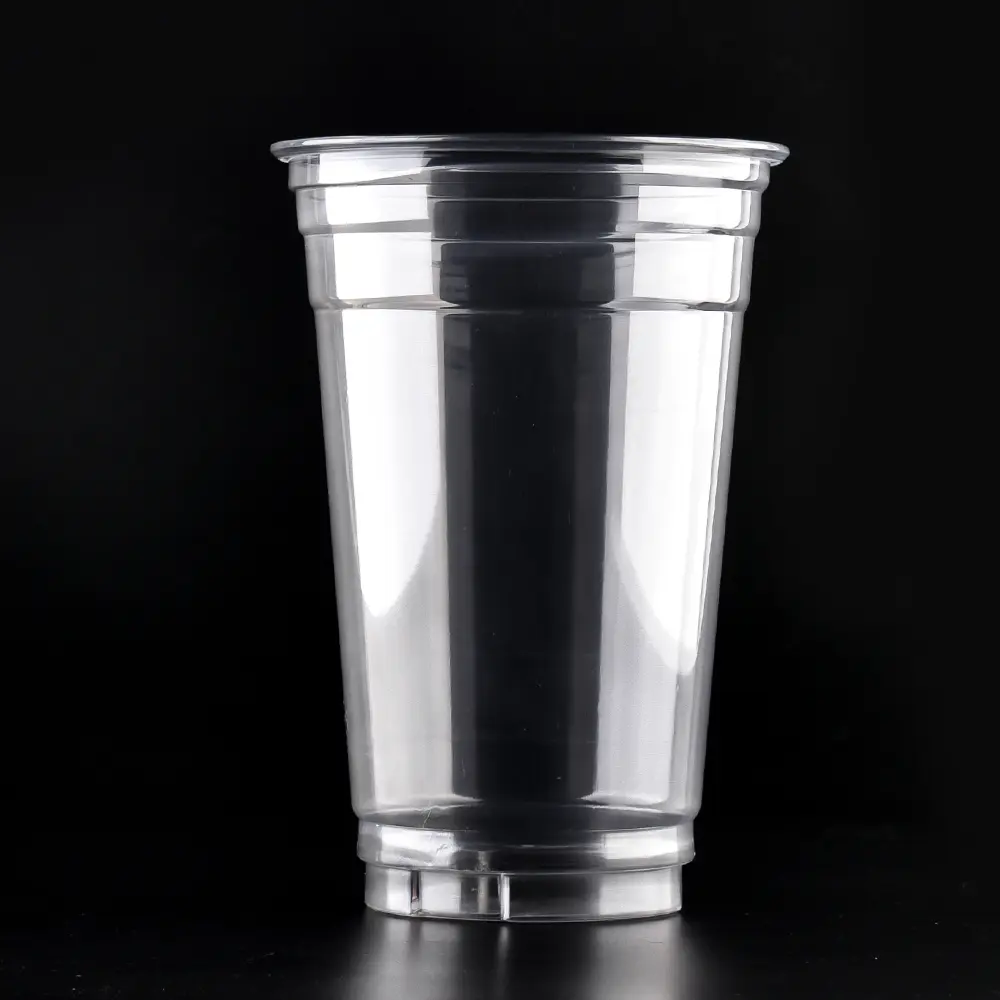 Wholesale Printed Logo Pp 500ml Juice Cup 24 Oz Pet Disposable Plastic Bubble Tea Cup with Lid