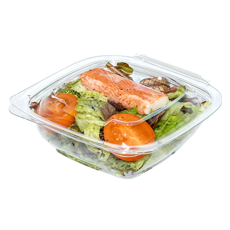 Food Grade Disposable Pet Plastic Salad Bowl with Clear Lid Round Fresh Food Packaging Container High Quality