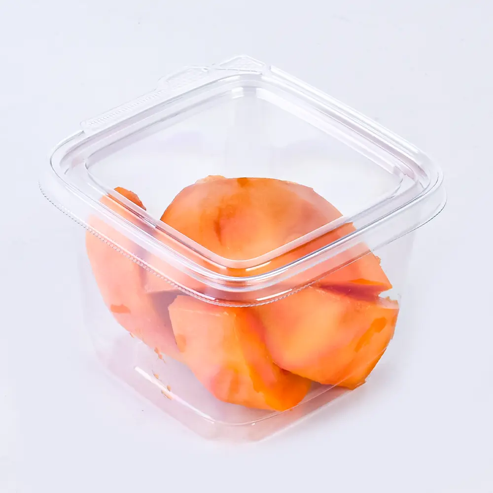 Disposable Container Plastic Multiple 2 Compartment Supermarket Box For Fruit Salad