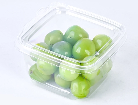 16oz square shaped salad nuts deli packaging tamper evident plastic container