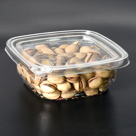 8oz square nuts packaging tamper evident container with leak proof lid