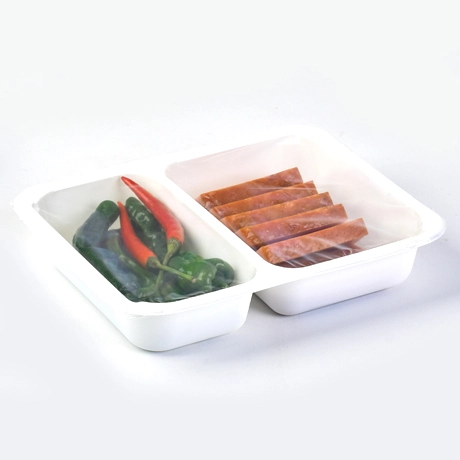 2 Compartments Disposable CPET Plastic Meal Container