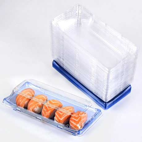 PET disposable plastic sushi packaging container with cover