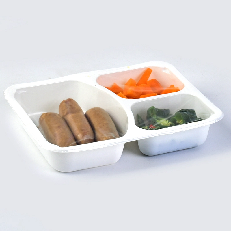 3 Compartment Ovenable CPET Food Tray with Sealing Film