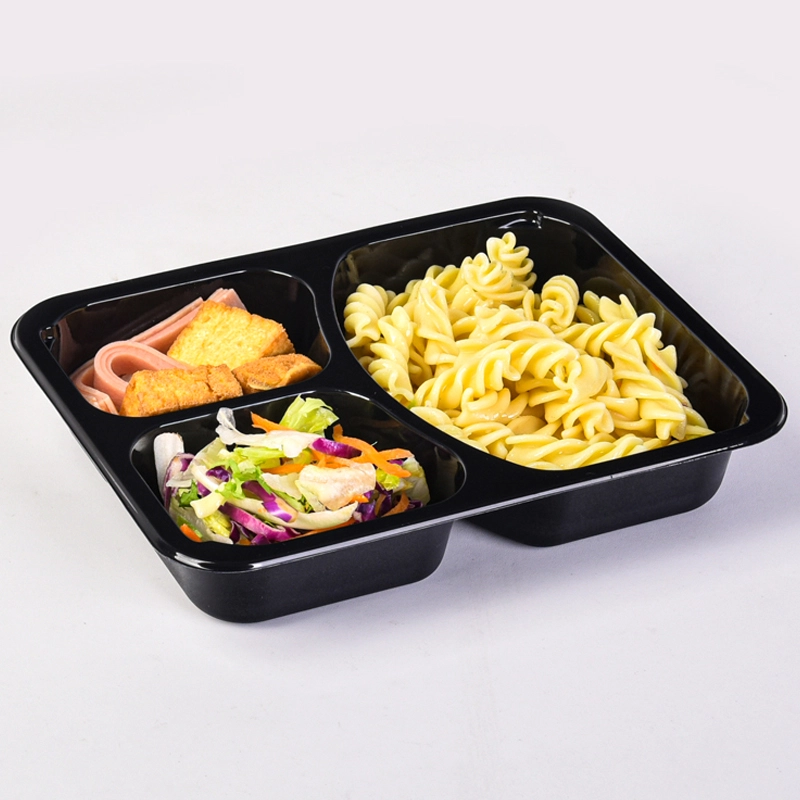 Microwavable and Ovenable CPET 3 Compartment Meal Prep Containers