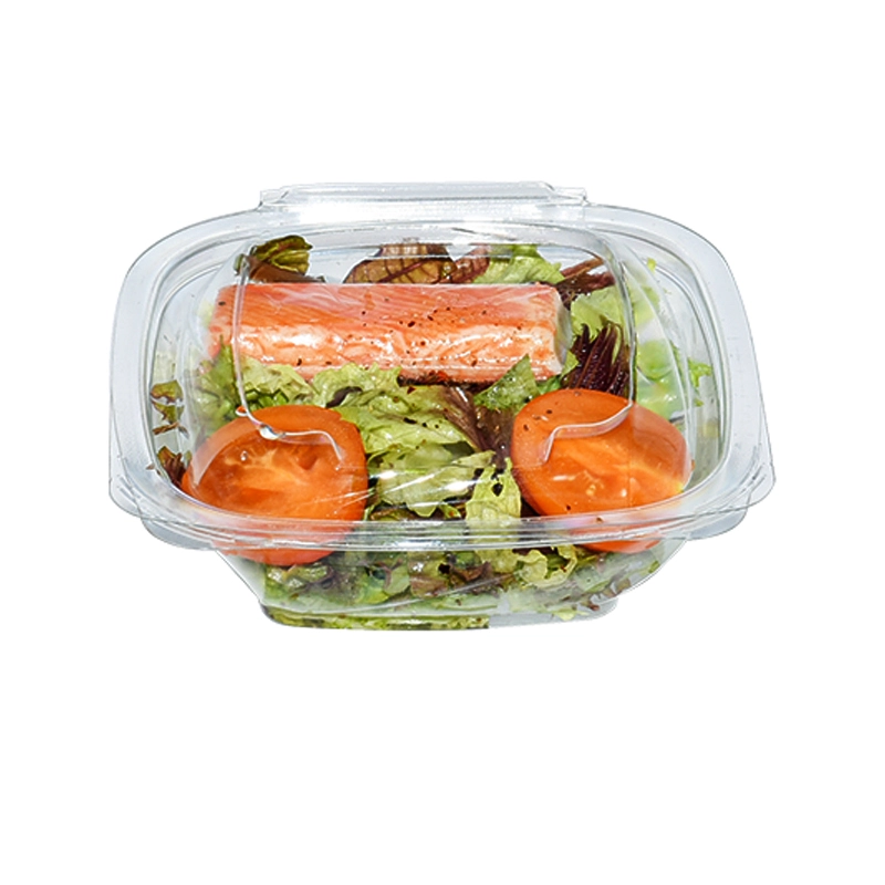 Rectangular PET Plastic Fruit Salad Packaging Box Disposable Salad Bowl Containers