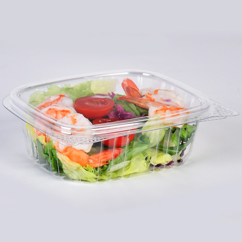 Disposable PET Clamshell Food Packaging Boxes Clear Plastic Fruit Salad Containers