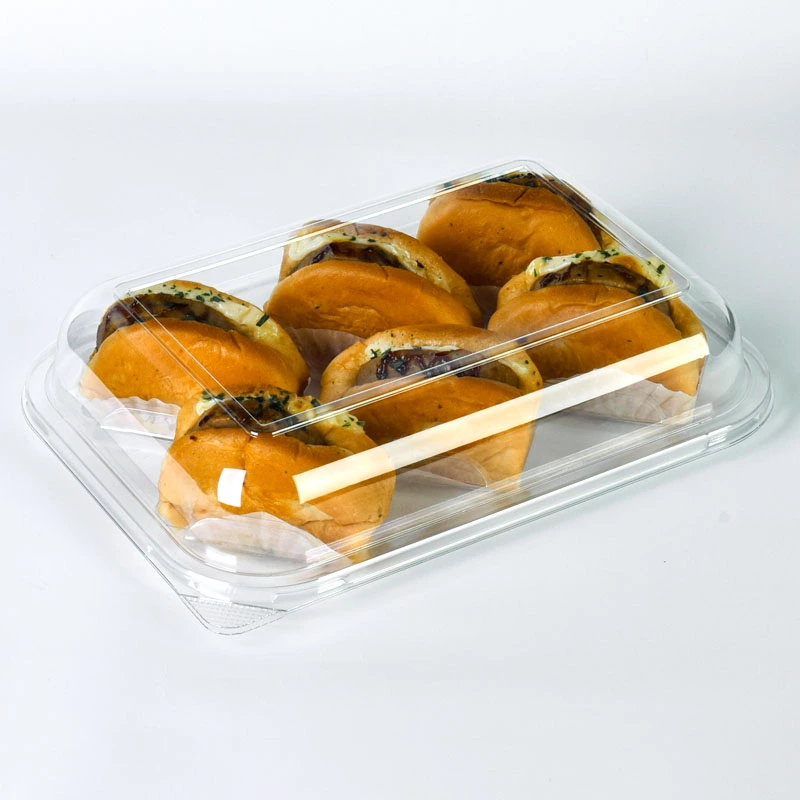 Wholesale PET Clear Bakery Cake Packing Boxes Rectangle Bakery Bread Cookies Containers
