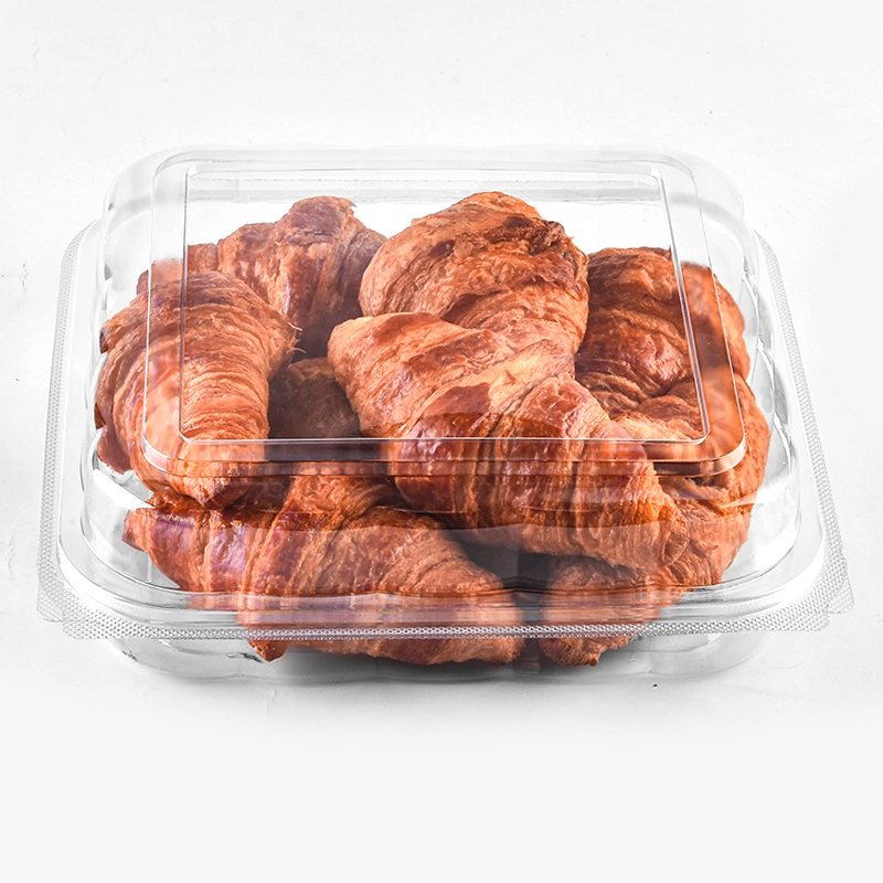 PET Plastic Take out Food Packaging Box Clear Clamshell Bread  Bakery Pastry Cake Containers
