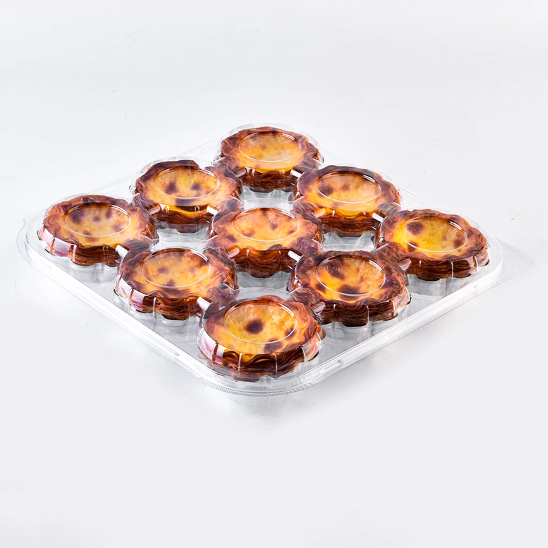 Big Egg Tarts Take out Packaging PET Food Grade Materials Container for the Gift Packaging