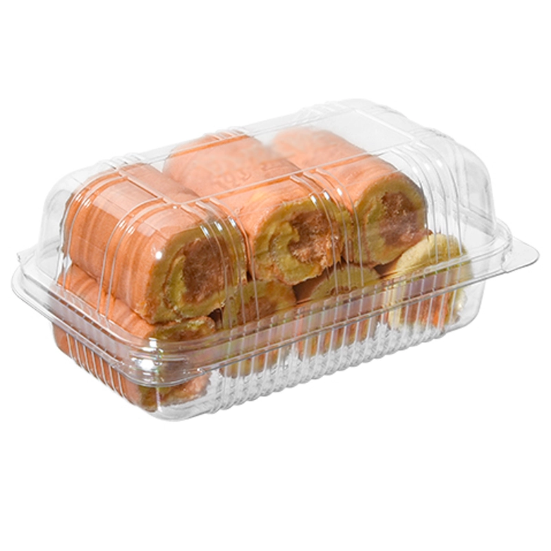 PET Clear Cookie Sandwich Pastry Packaging Box Takeout Clamshell Dessert Cake Container with Hinged Lid