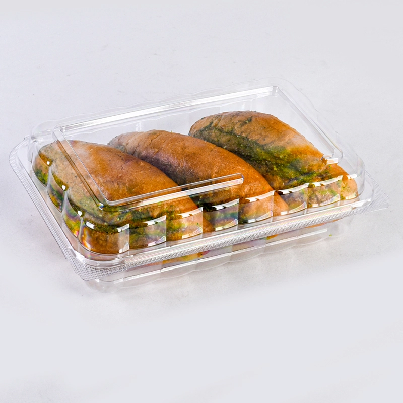 Clear PET Showcase Deisgn Bakery Pastry Cake Packaging Container Box with Clear Lid